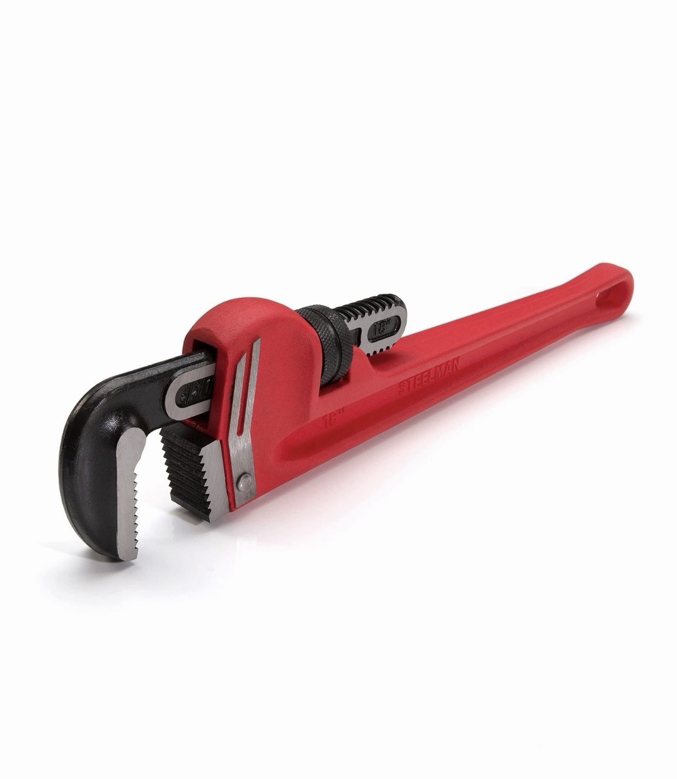 STEELMAN 60881 18-Inch Heavy-Duty Cast Iron Straight Handle Pipe Wrench