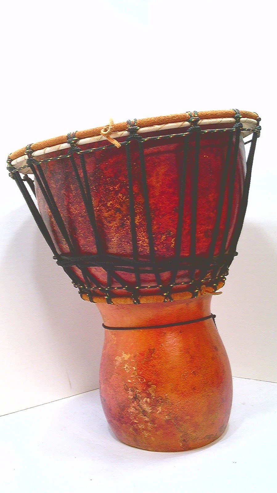 ✅ ✅ African~Gourd Drum~w/ Ropes~15 1/2"