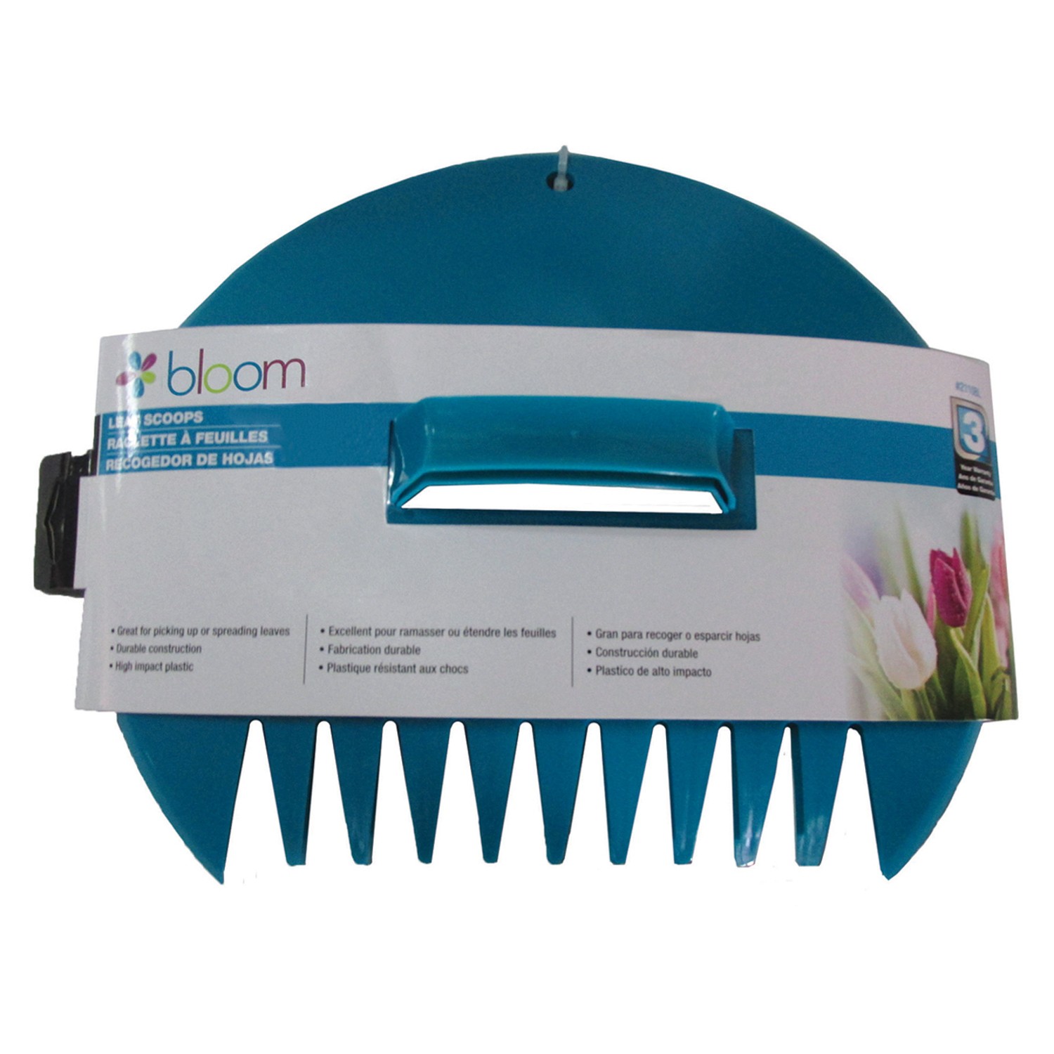 Bloom 2110BL Assorted Poly 12-Tines Leaf Scoop with Plastic handle (Pack of 6)