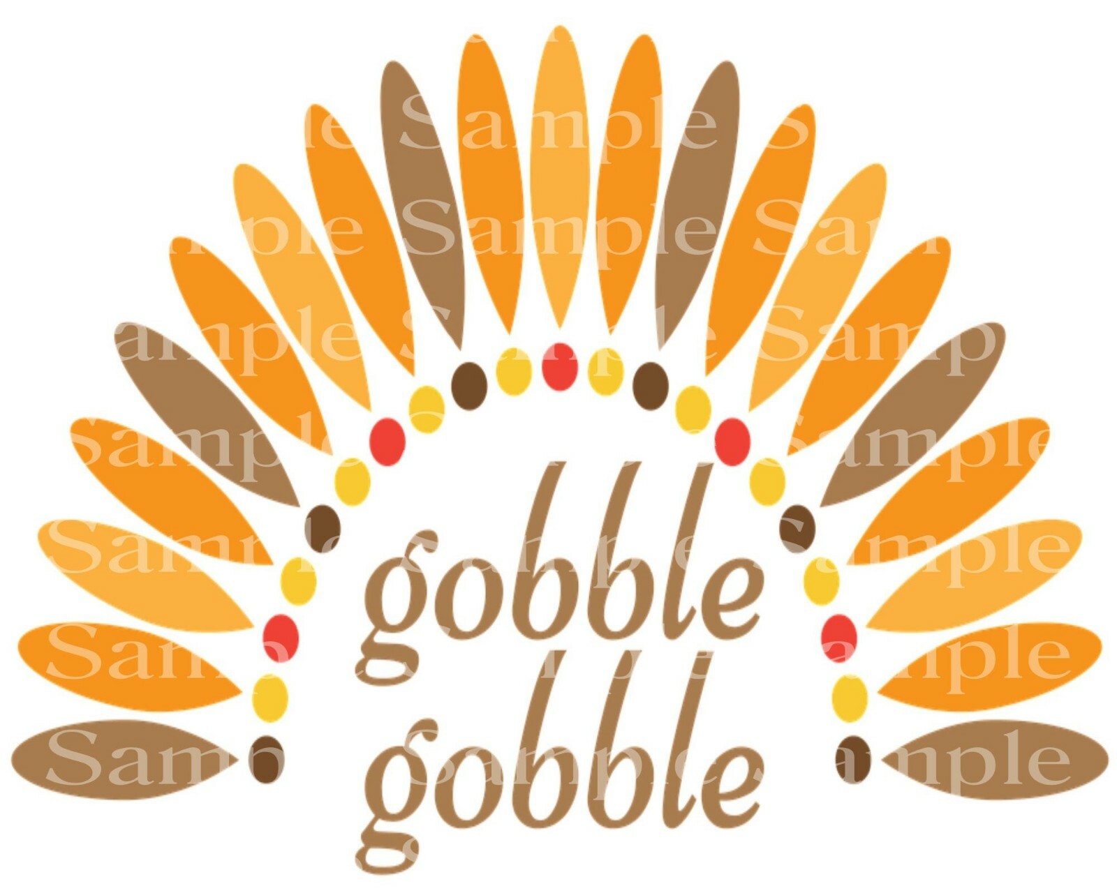 Thanksgiving Turkey Gobble ~ Edible 2D Fondant Cake Cupcake Topper ~ D24195 *