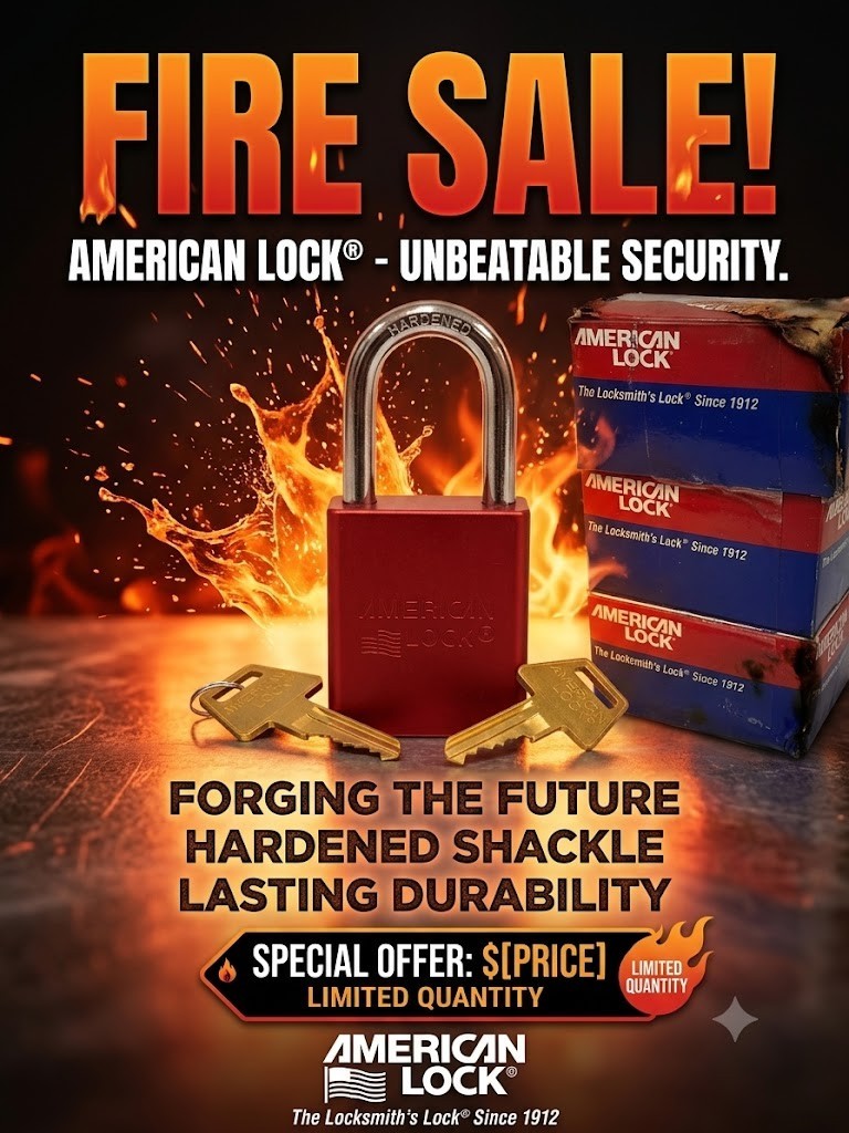 American Lock A1106RED  New In Box A1106 W/ Two Keys