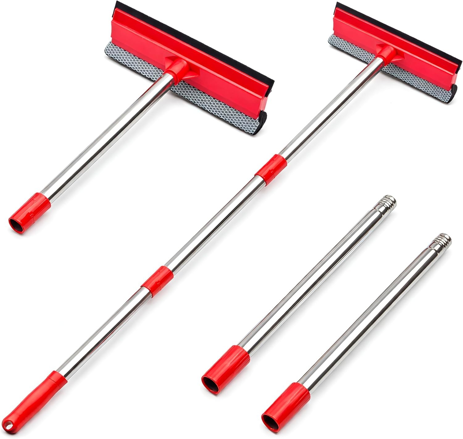 Compact Window Cleaning Kit: 2-in-1 Squeegee & Extension Pole for High Windows