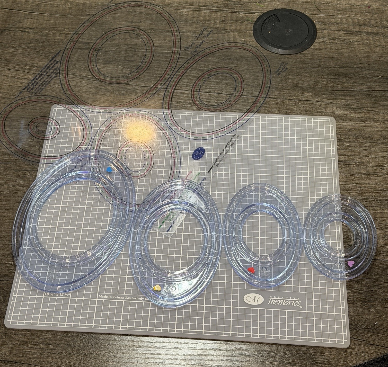 Creative Memories Custom Cutting System Lot Blades Mat Templates Circles Ovals