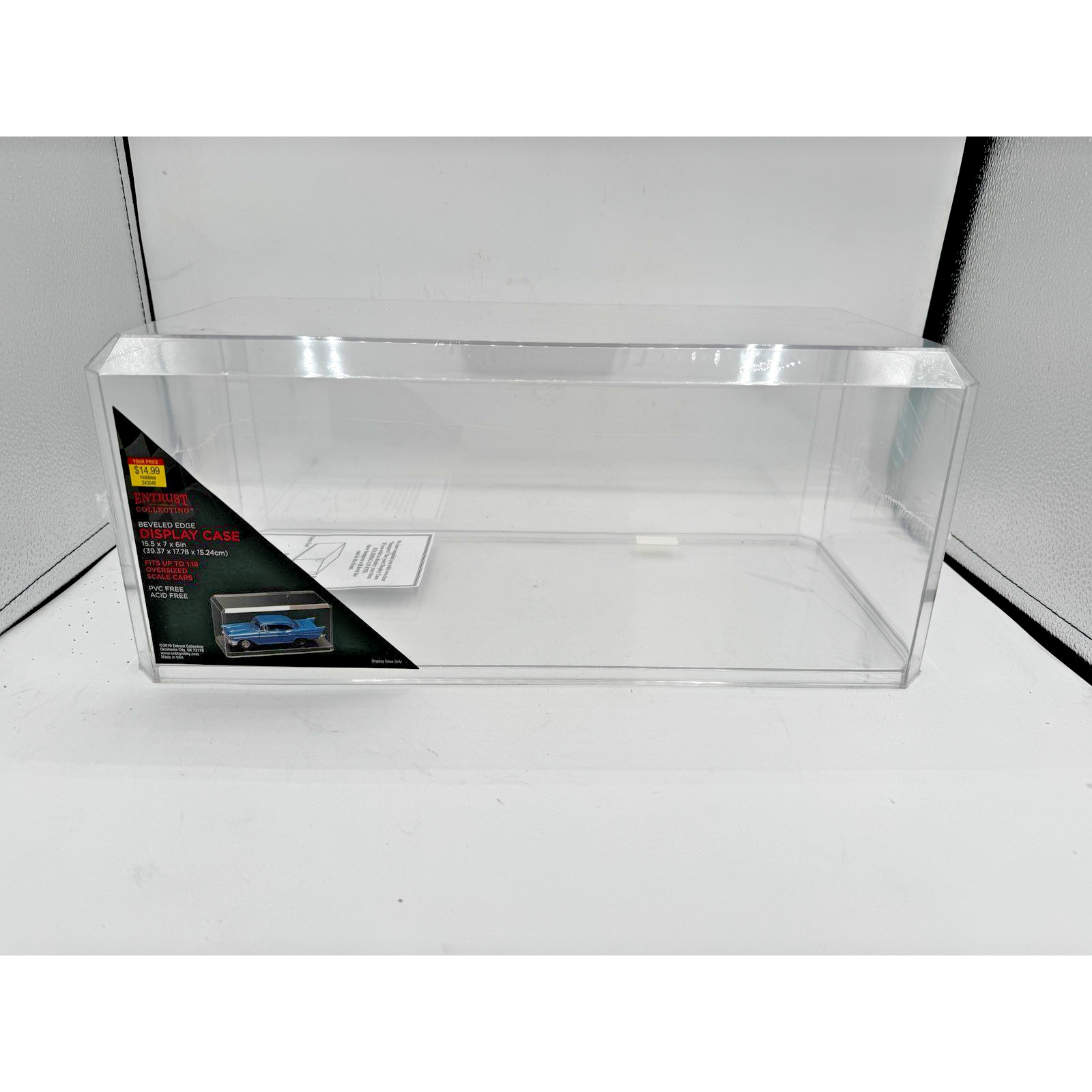 Entrust Collecting Beveled Edge Display Case for 1:18 Oversized Scale Cars Clear