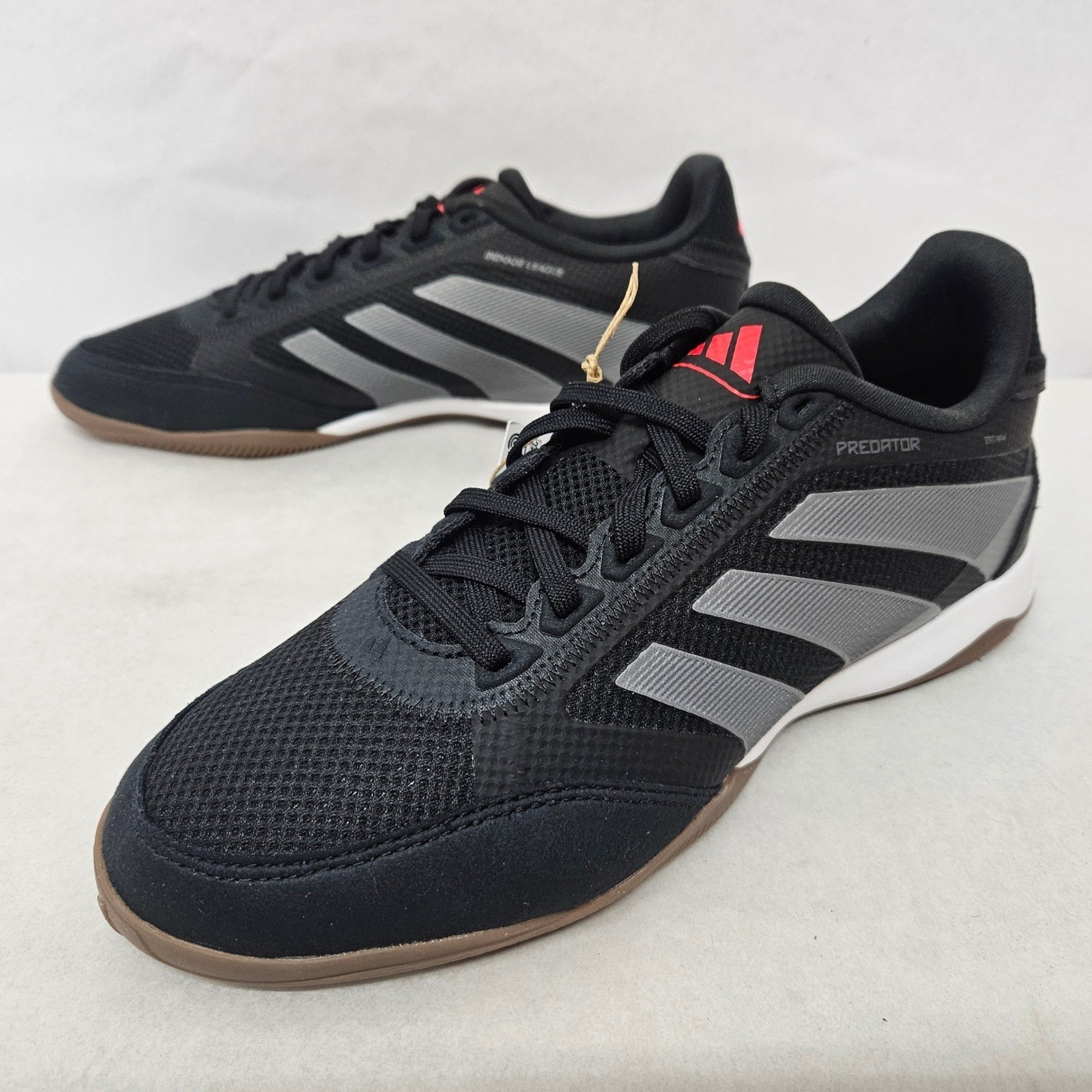 Adidas Predator League Indoor Soccer Shoes ID3781 Black Grey Red Mens Size 10