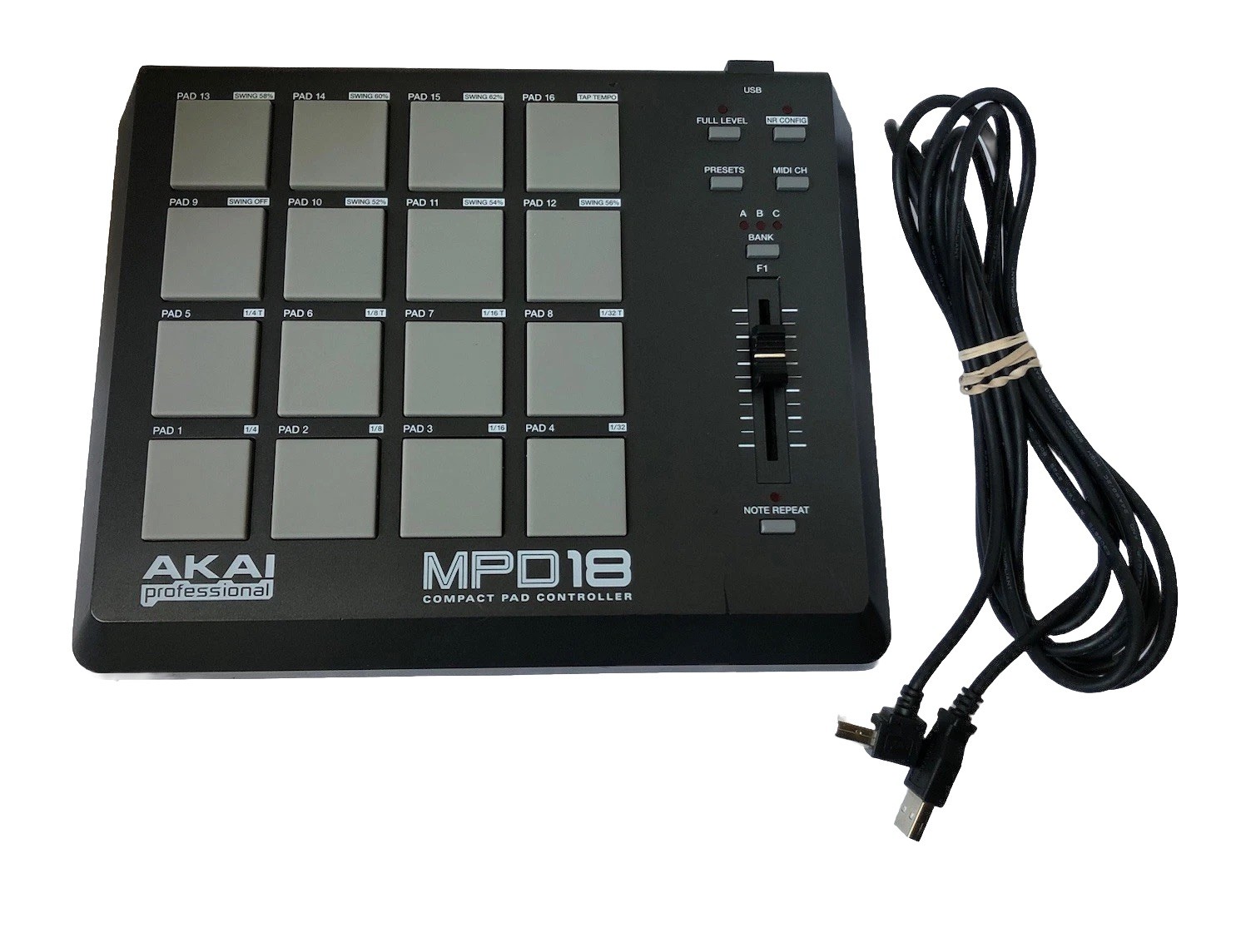AKAI Professional MPD18 Compact USB MIDI Pad Controller Plug-and-Play Tested