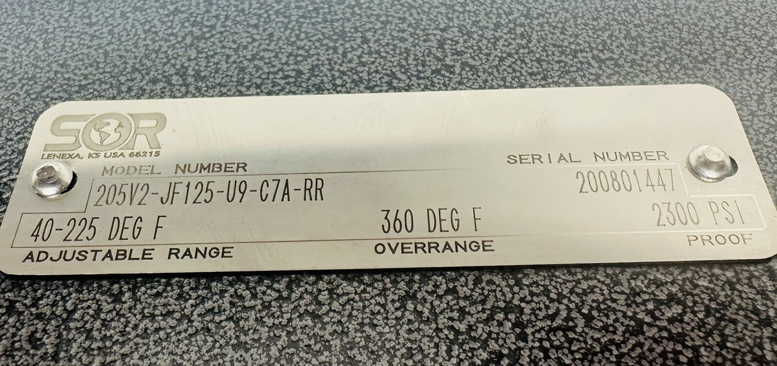 NEW SOR 205V2-JF125-U9-C7A-RR Temperature Switch