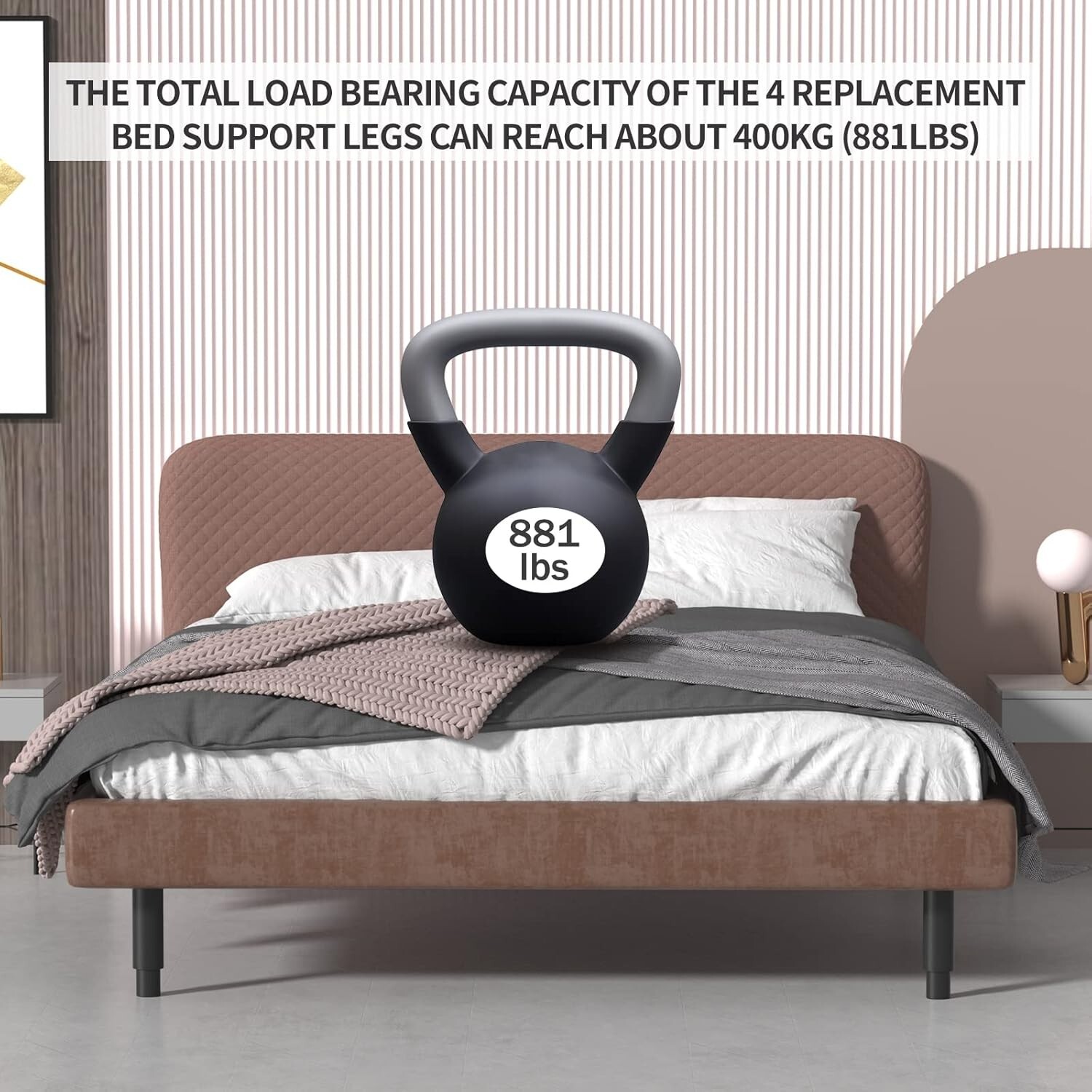 4 Pcs Adjustable Metal Bed Frame Support Leg Bed Support Legs 7.08" - 13&#