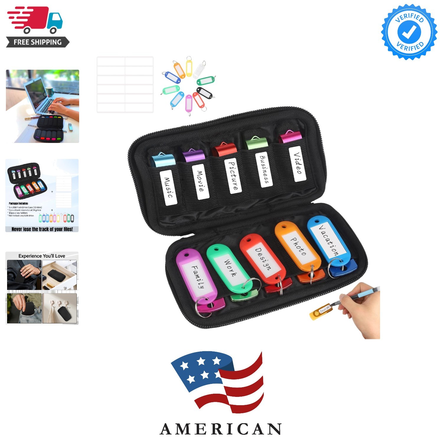 USB Flash Drive Case Soft Material Thumb Drive Holder case, USB Drive Holder ...