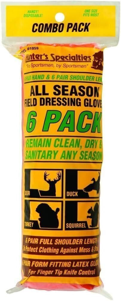 Hunters Specialties Field Dressing Gloves Combo 6 Pair Short 6 Pair Long
