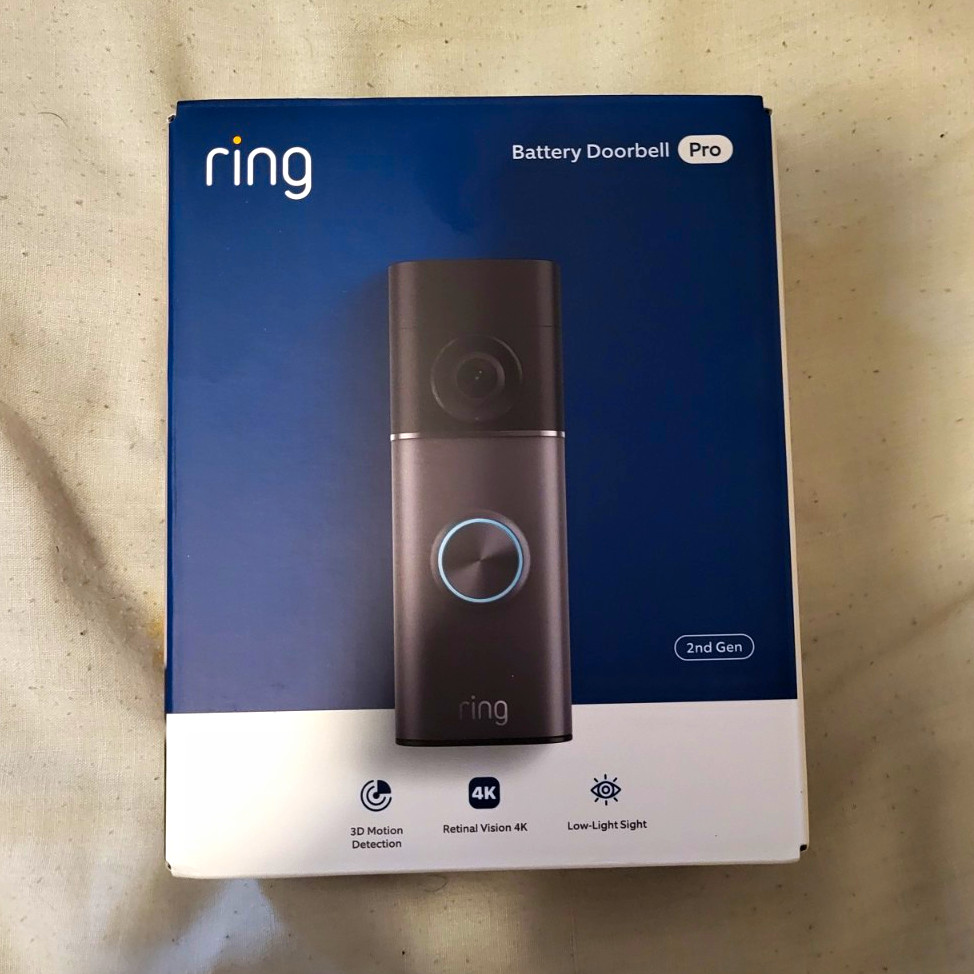 Ring Battery Doorbell Pro (2nd Gen) 4K Two-Way Talk Motion Low-Light Deep Silver
