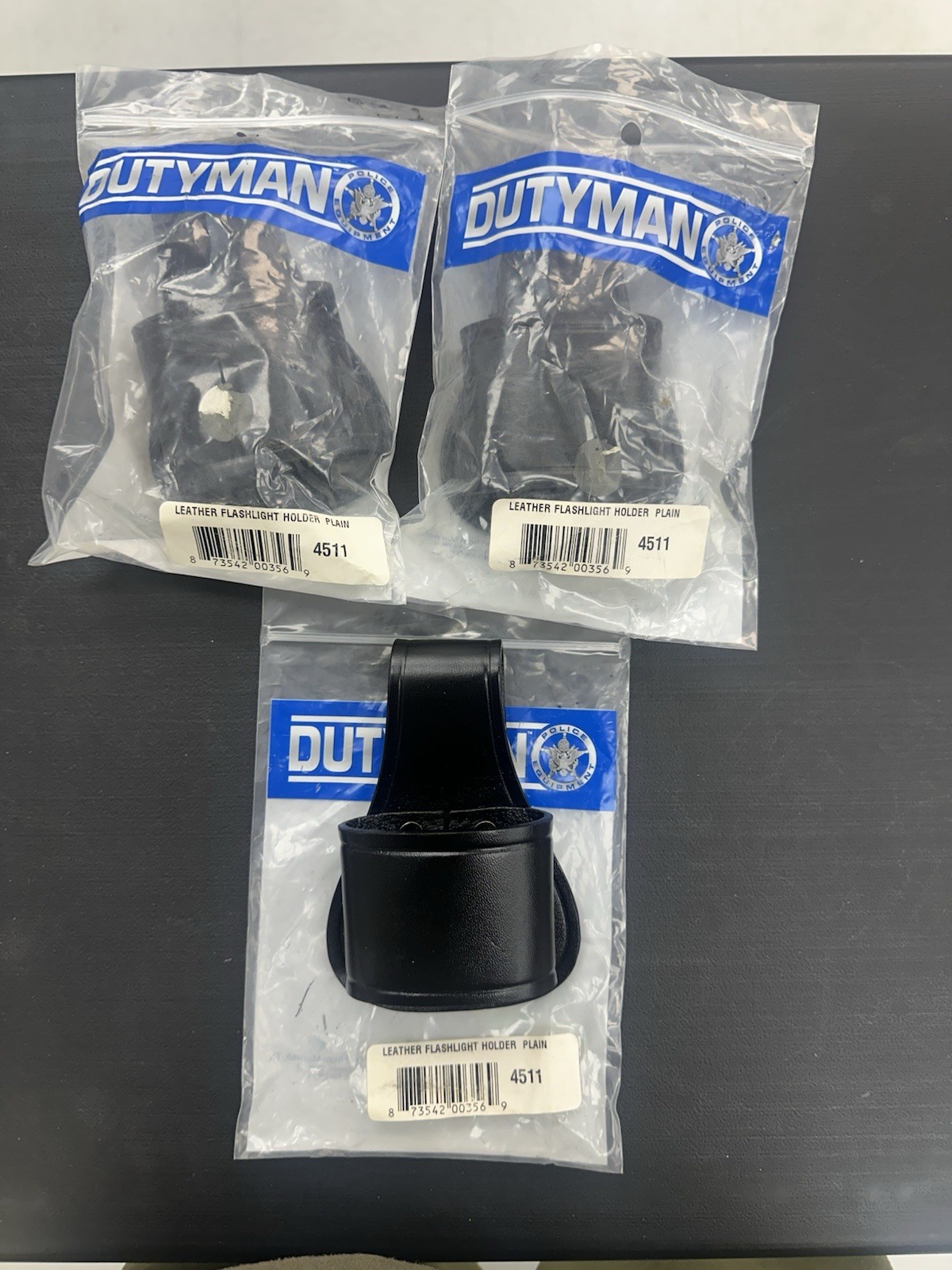 Dutyman Leather Flashlight Holster Holder Police Light. Plain Blk