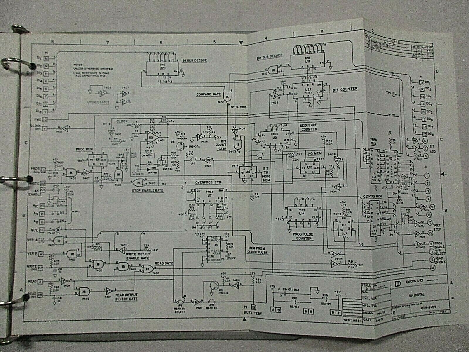 DATA I/O PAL PROGRAM CARD SET 909/919-1427 PROGRAMMING MANUAL