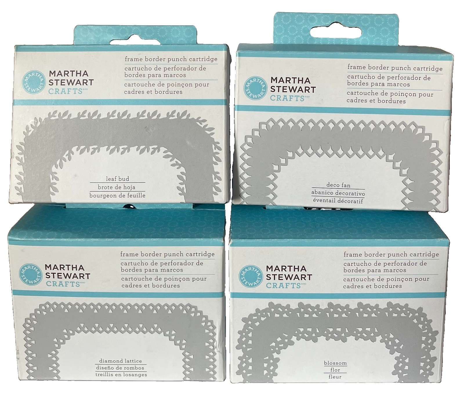 Lot 4 Martha Stewart Frame Border Punch Cartridge Floral Tile Flourish Scroll