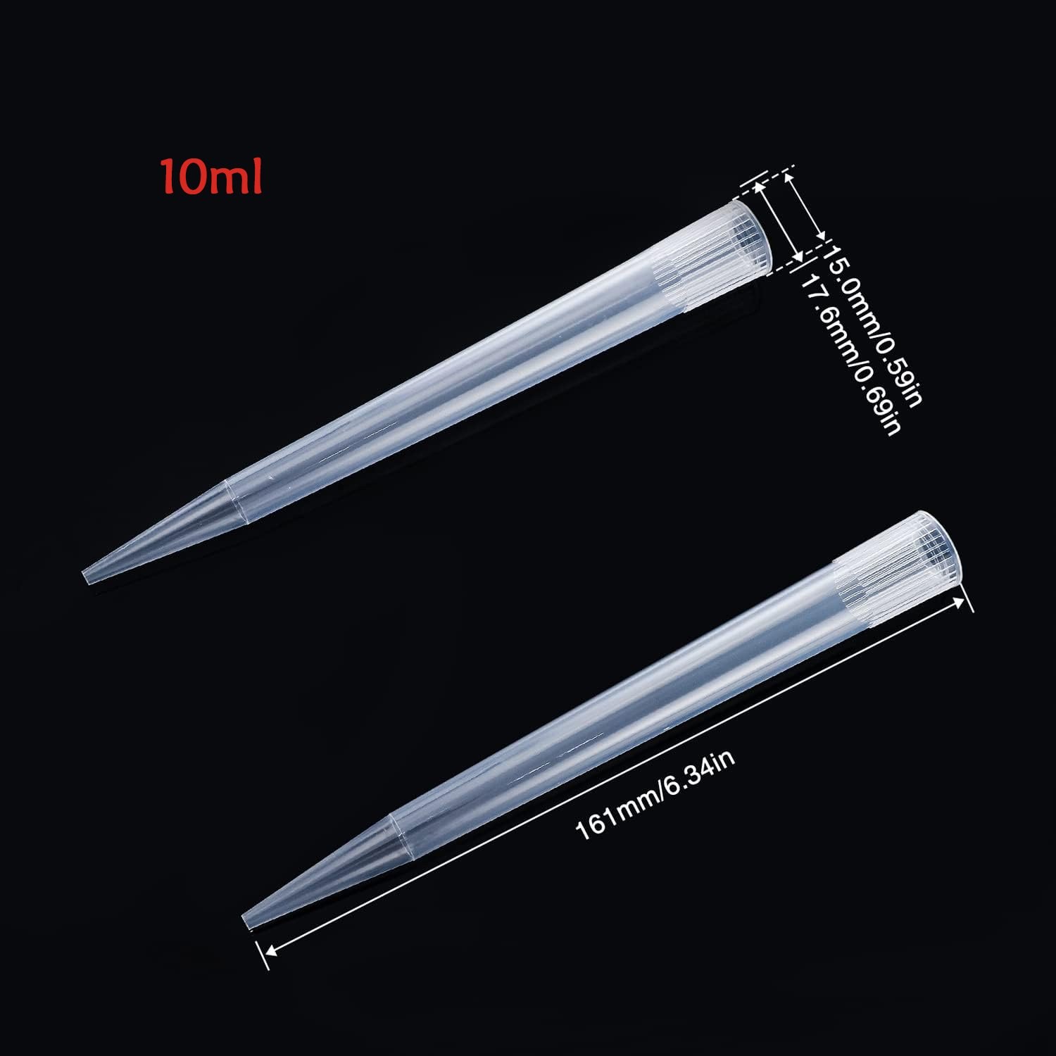 Disposable Pipette Tips 100pcs 5/10ml Universal Lab Micropipette Autoclavable PP