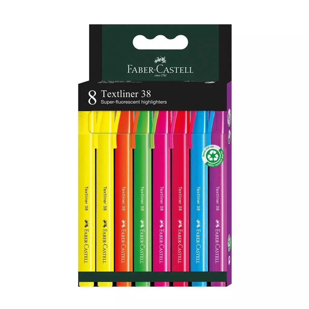 9555684697219 Zakreślacz 8 kolorów FABER CASTELL Faber Castell