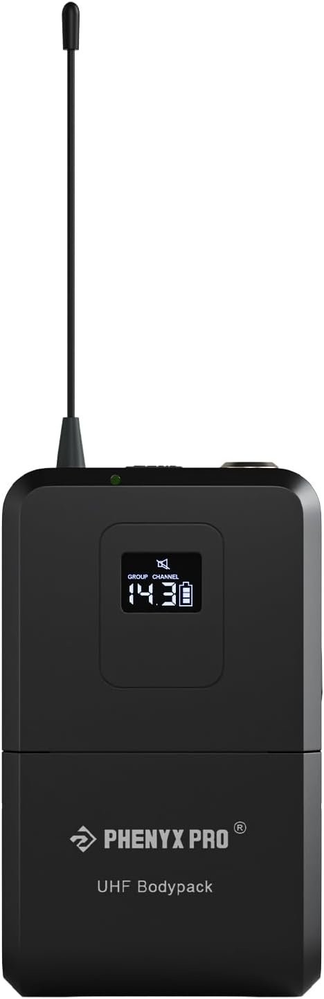 Phenyx Pro Wireless Bodypack Transmitter, UHF Bodypack Microphone for PTU-71/PTU