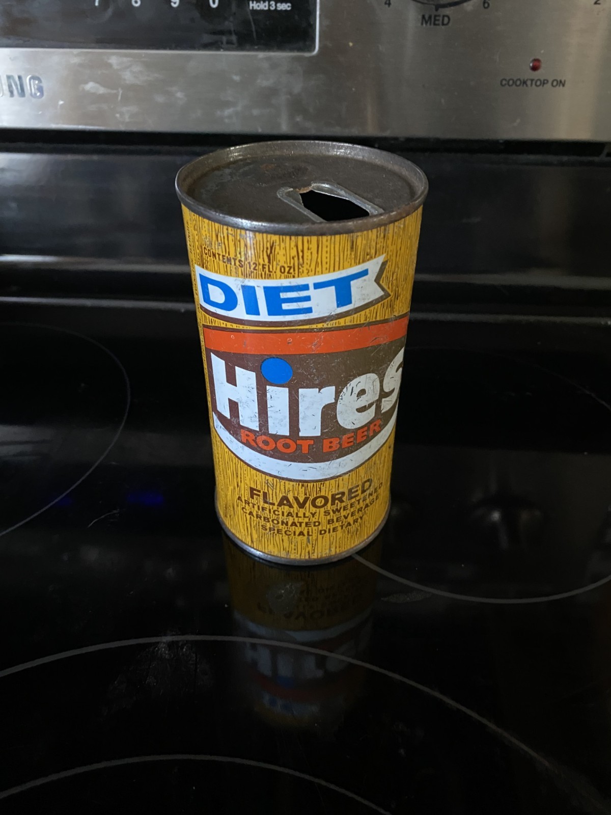 HIRES ROOT BEER 12 oz. PULL TAB SODA CAN - PREZIP