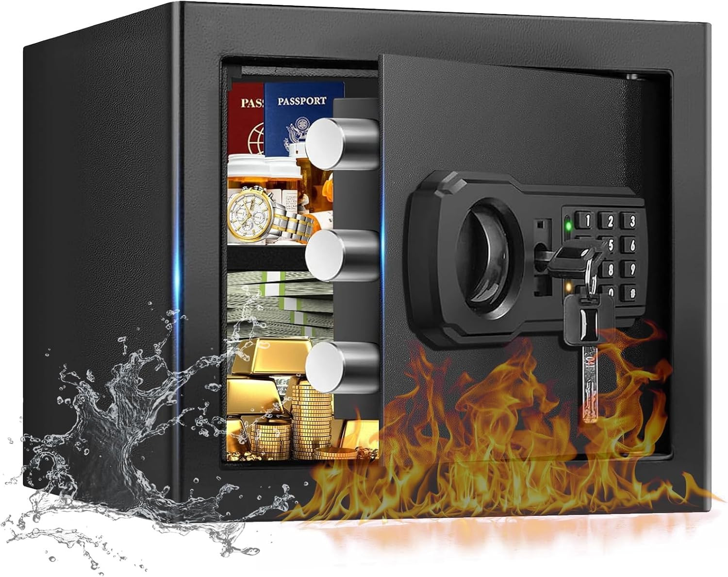 1.3 Cub Small Fire Safes Document Box Home, Security Home Safes Water and Firepr
