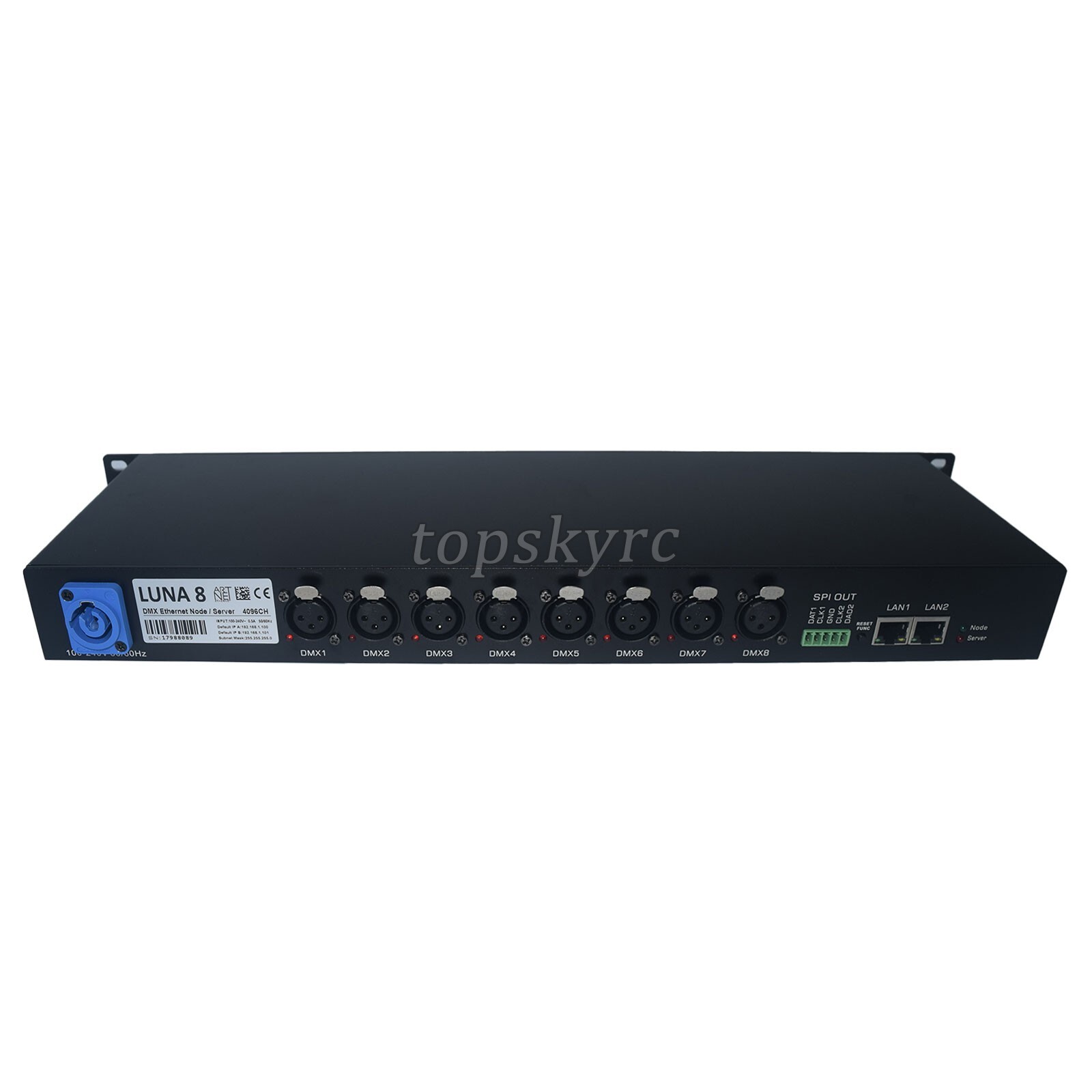 ARTNET 8-Port Ethernet DMX Node/Server 4096CH Light DMX Controller LCD Display