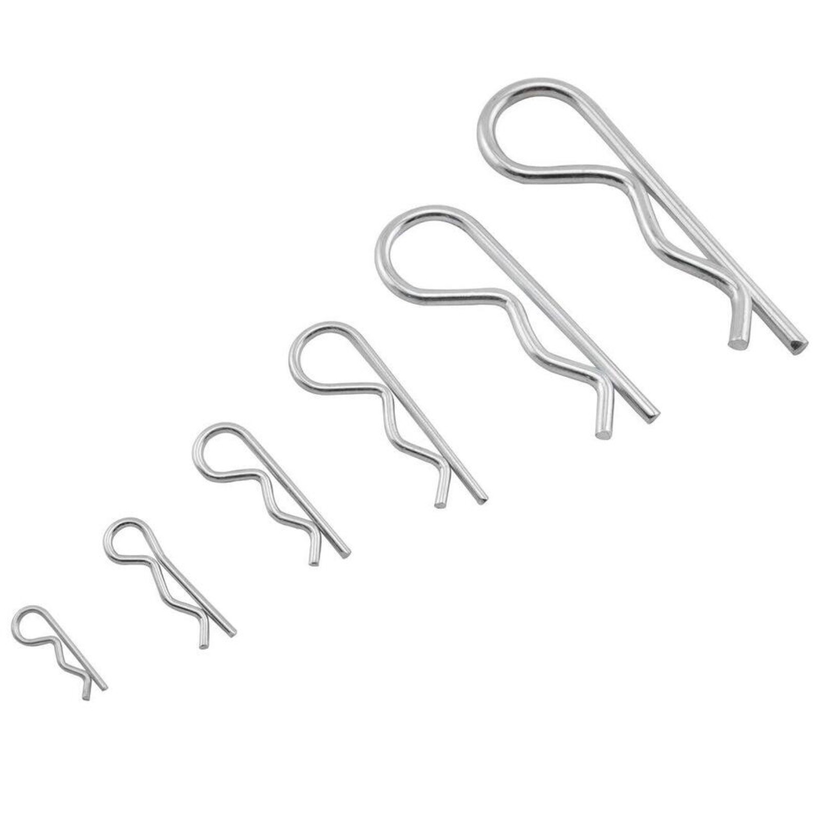 1mm-7mm R Clips for Securing Zinc Plated Clevis Pins Retaining Split Beta Pins