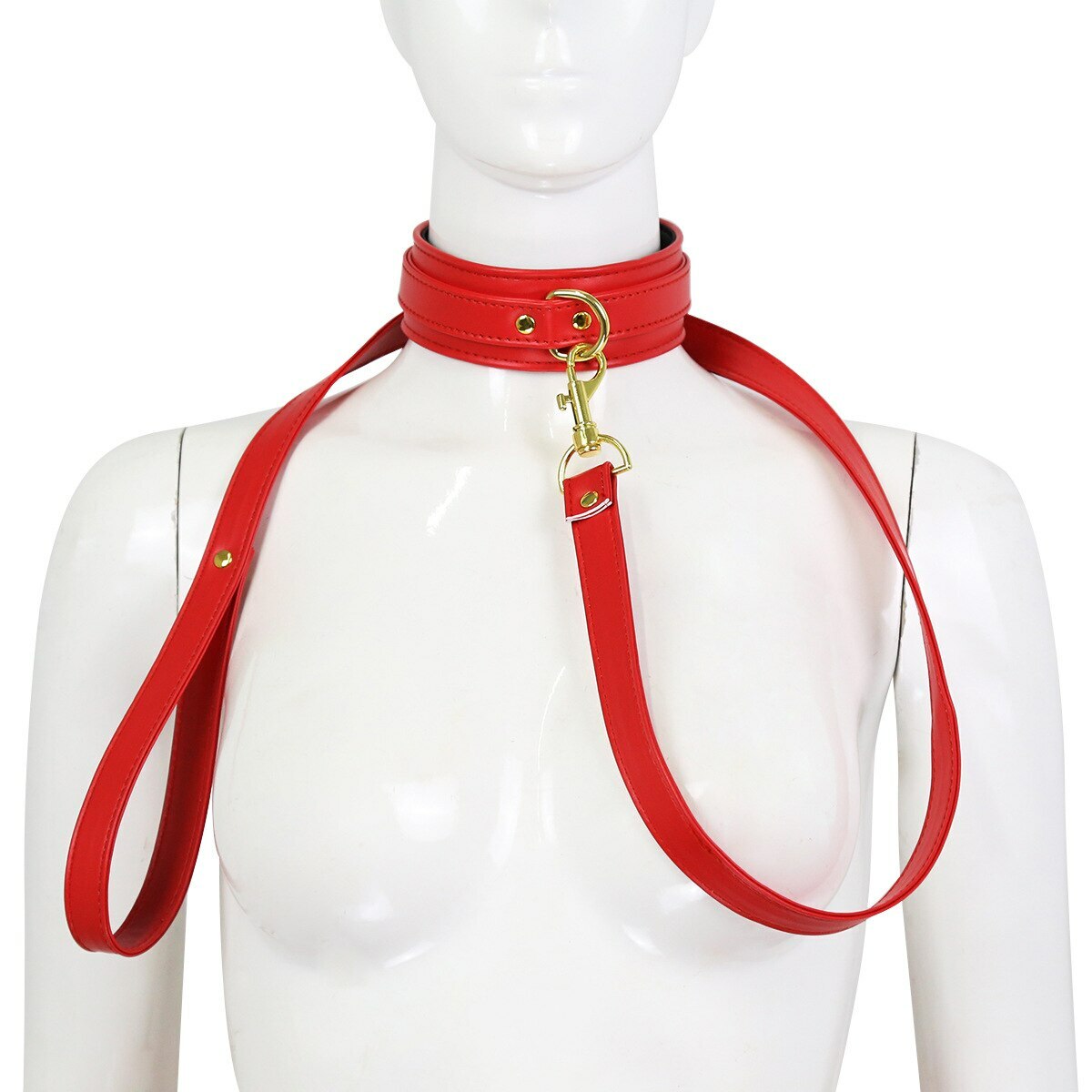 Adult Bondage Neck Collar With Leash PU Leather Slave Harness Choker BDSM Game