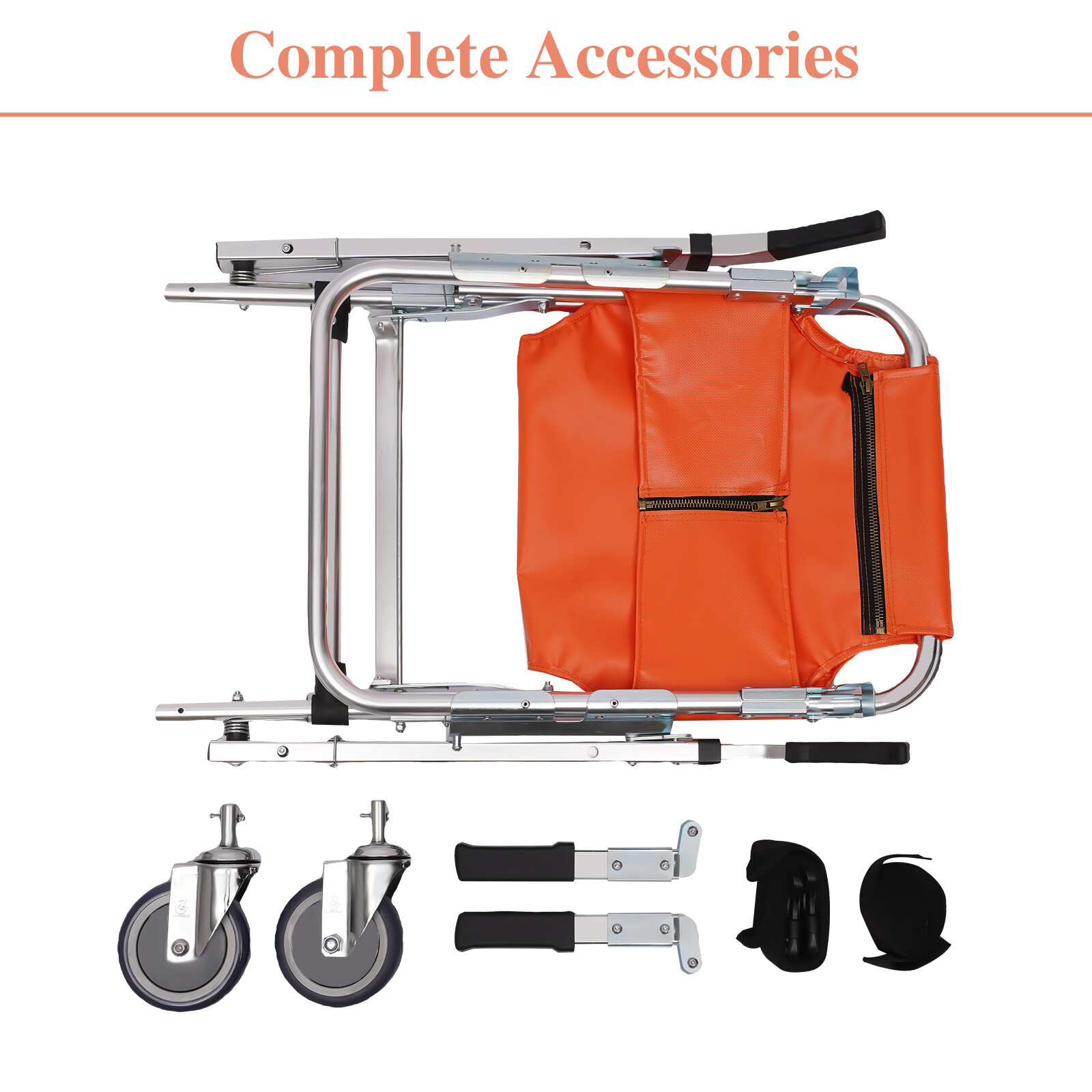 EMS staircase chair two -wheeled orange without brakes