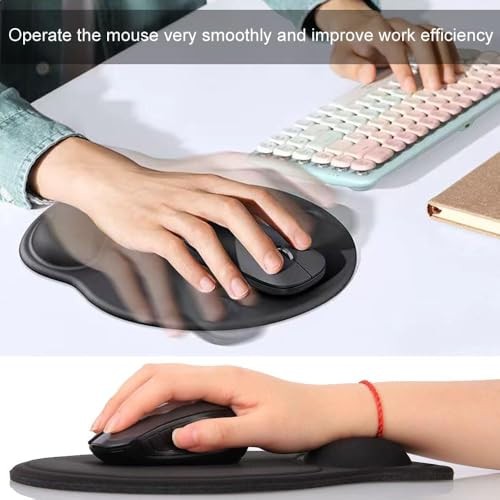 2 Pack Ergonomic Mouse Pad with Wrist Rest Support, Mousepad with Comfortable