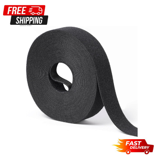 1 in X 30 Ft Hook and Loop Roll | Double-Sided Strips, Self-Gripping Straps | Re