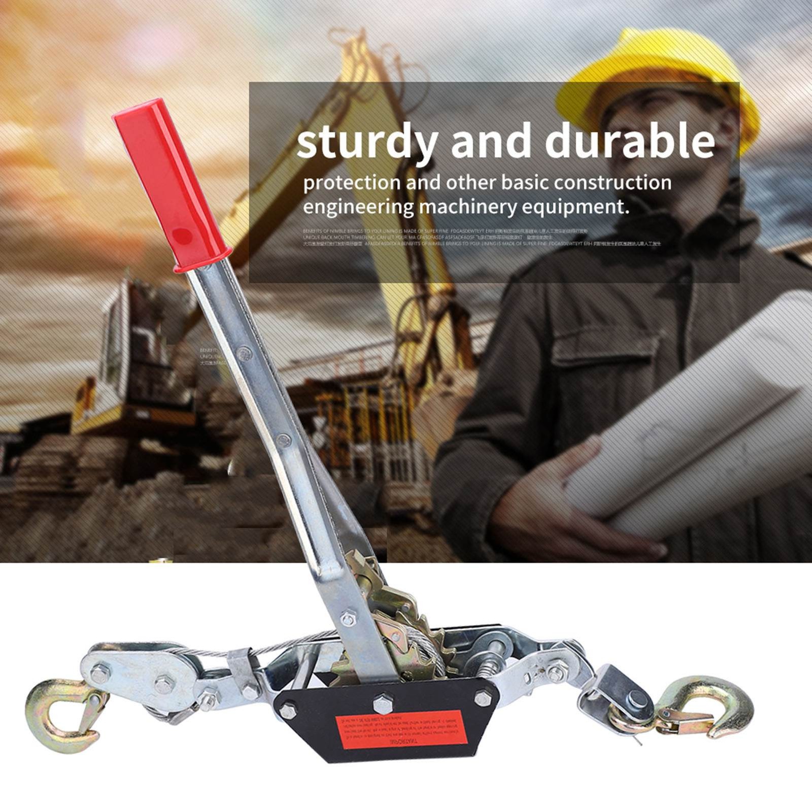 Wire Rope Puller 2 Ton Rope Puller Mini Tightener Double Hook Lifting Tool