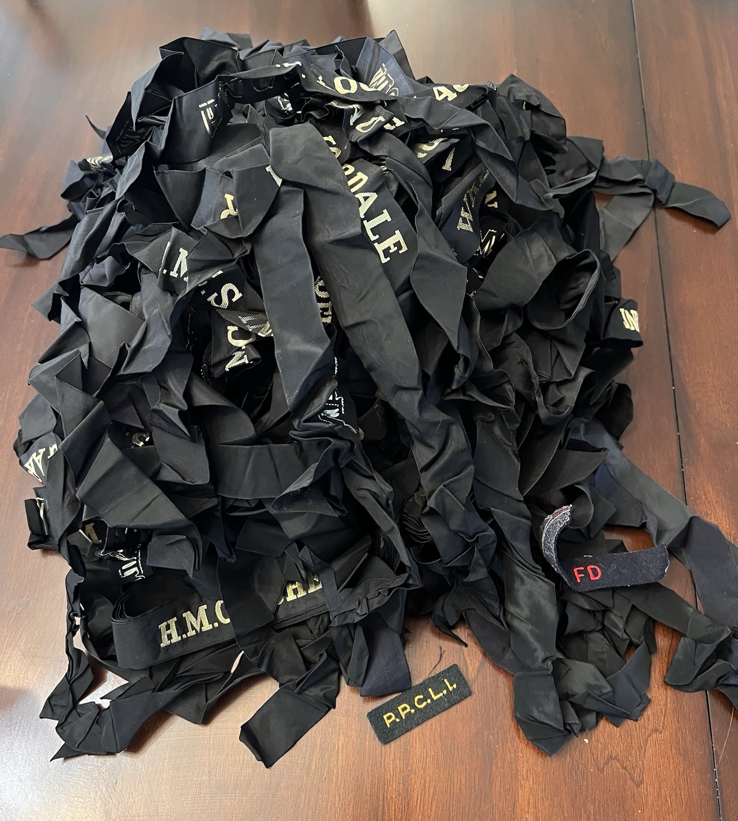 100+ WW2/Cold War Royal Canadian Navy RCN HMCS Cap Tallies Full Length