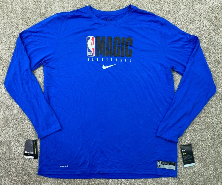 Nike Orlando Magic Shirt Men's XXXLT Tall Royal Blue NBA Long Sleeve Anti-Odor