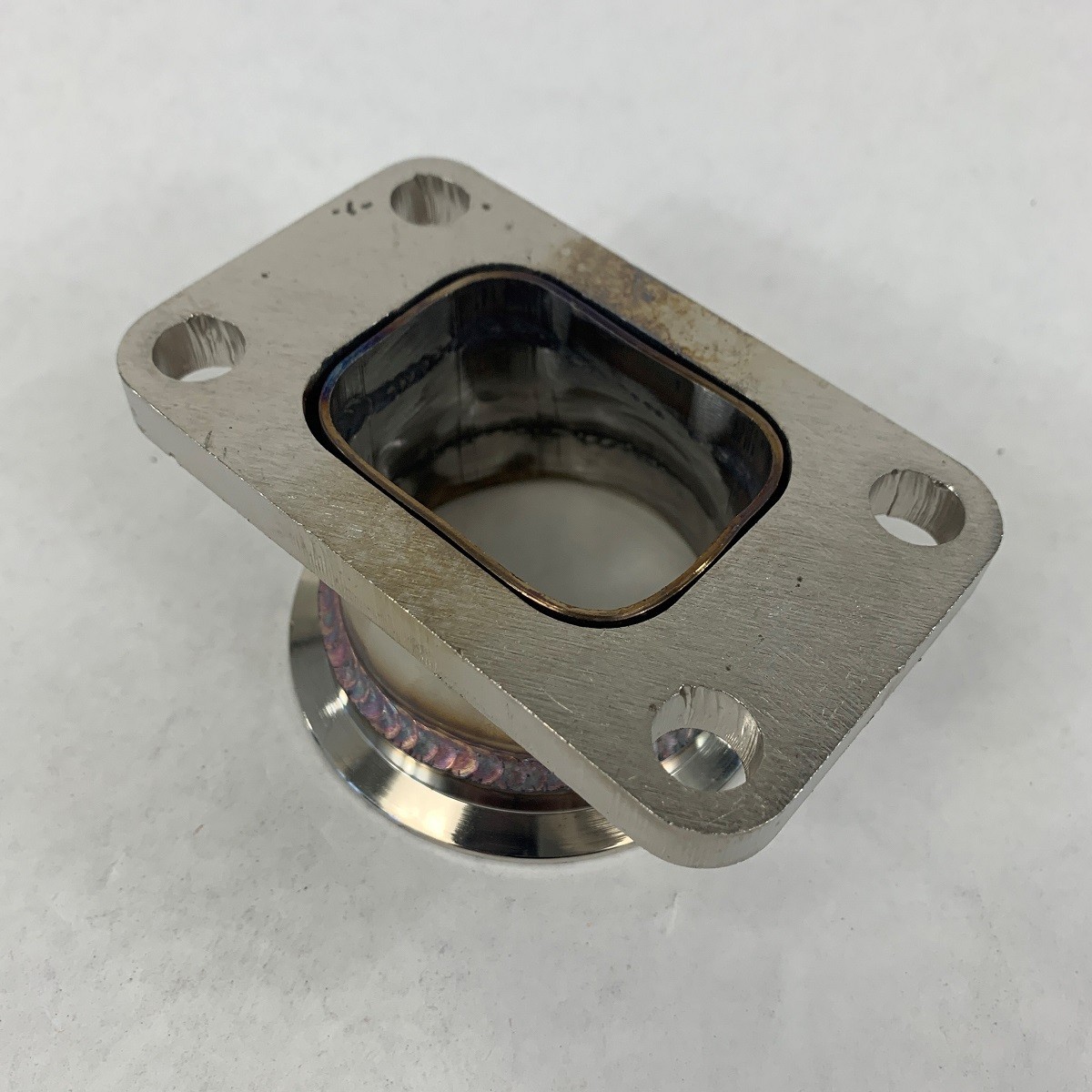 Straight 2.5" V-Band Flange to T3-4 Bolt Turbo Charger Flange Conversion Adapter