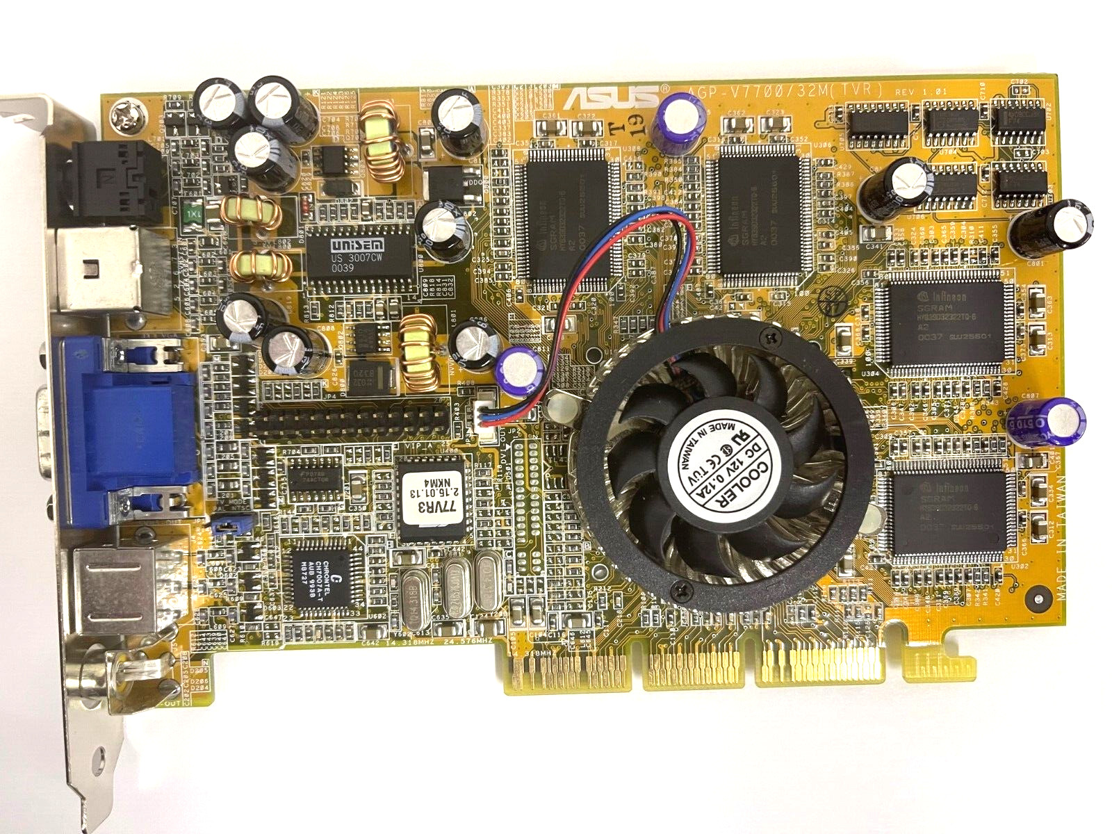 VINTAGE ASUS AGP-V7700/32M (TVR) 32M DELUXE AGP VGA COMP SVID OUT 3D PORT MXB155