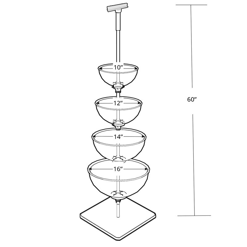 Azar Displays Four-Tier Cascading Bowl Floor Display