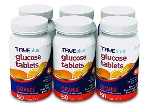 Trueplus Glucose Tablets Blood Pressure & Energy Support Orange 50 ct Pack of 6