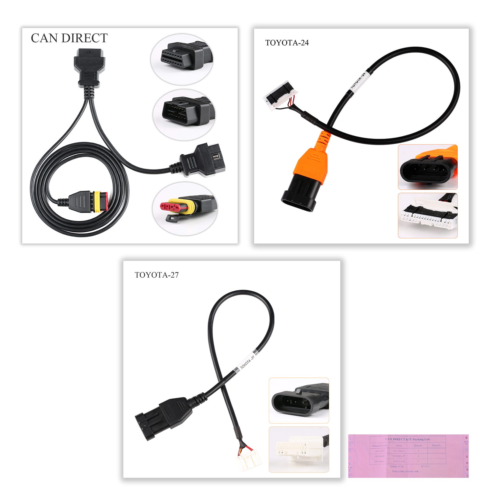 OBDSTAR CAN DIRECT Cable TOYOTA-24 TOYOTA-27 Read E-CU data of gateway vehicles