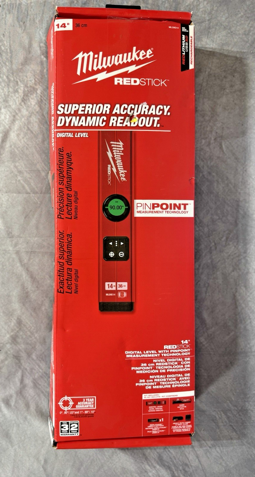 Milwaukee  14" Redstick Digital Level W/ Pinpoint Measurement MLDIG14