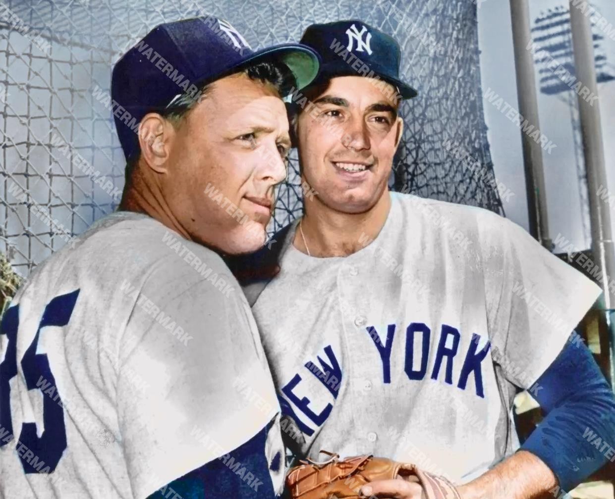 GW619 Ralph Houk - Bill Stafford Yankees 8x10 11x14 16x20 Colorized Photo