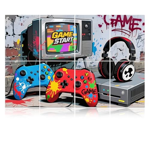 Art Acoustic Panels, Sound 8 Pack, 16×12 inch Art, Graffiti Game Moment