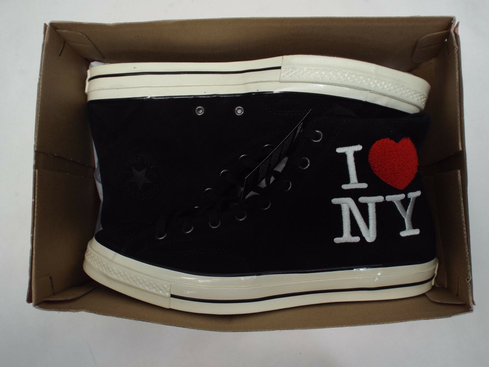 New Mens 12 Converse CTAS 70 Hi I Love NY Black Egret Shoes MSRP $100 161185c
