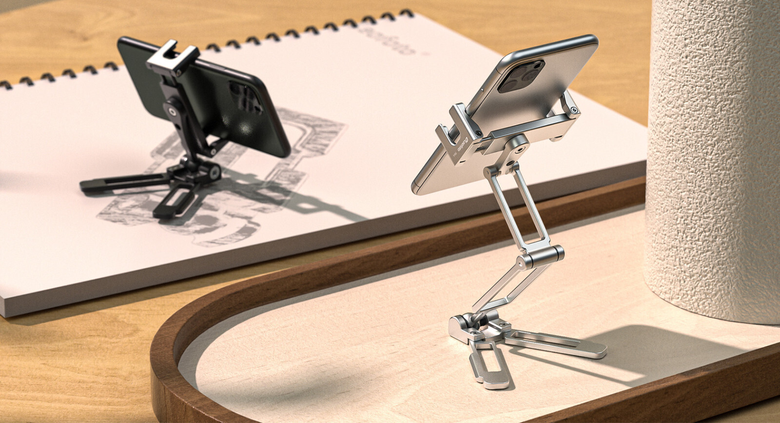 Leofoto PS-4 Foldable Multi-Functional Smartphone Clamp Silver