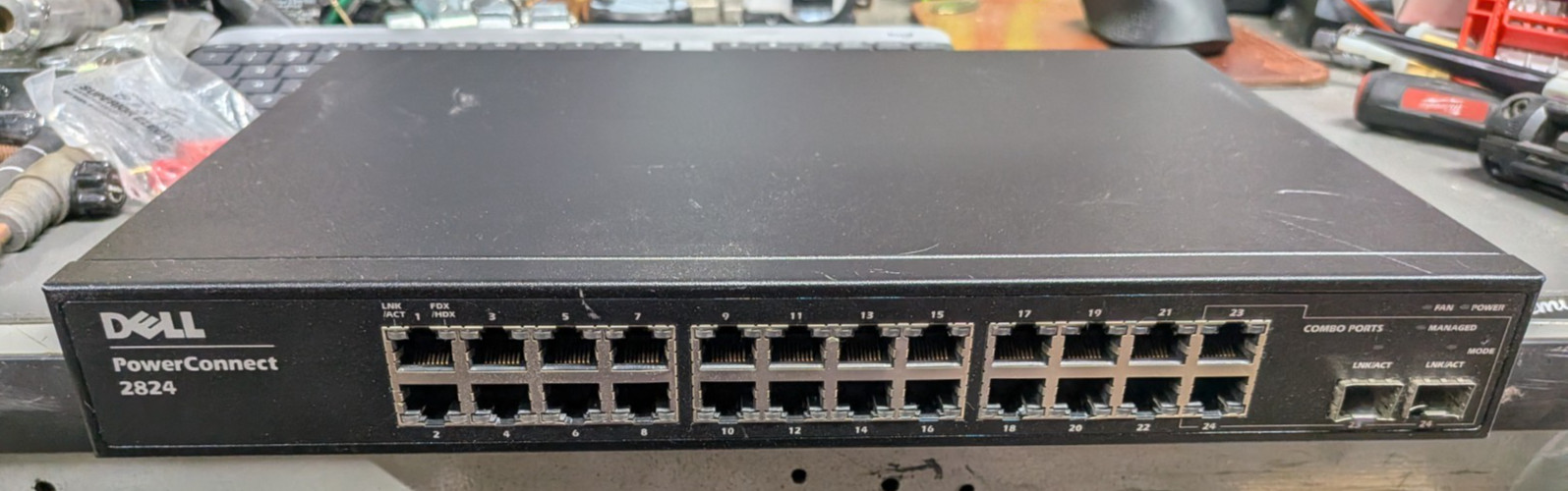 Dell PowerConnect 2824 24x Port Gigabit Ethernet Switch *No Power Cord*