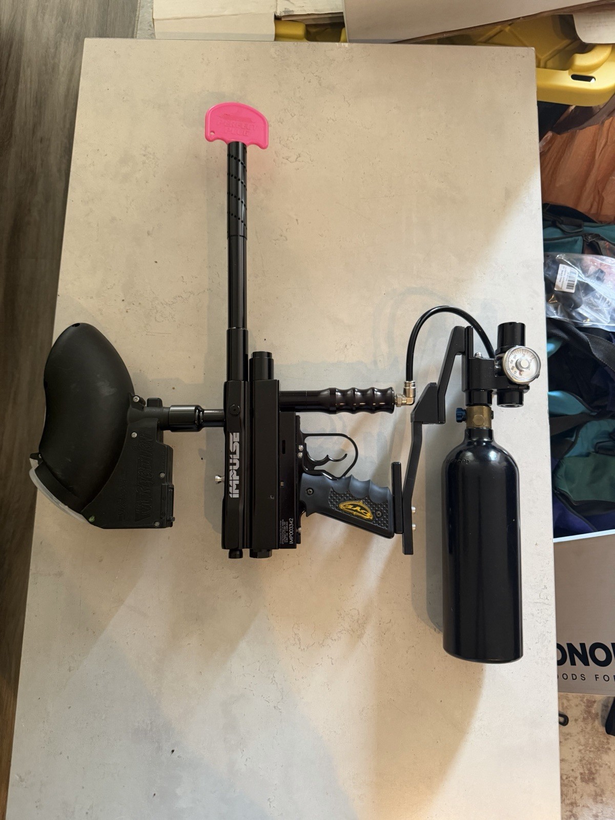 Impuls IMPULSE Black Semi-Auto Paintball Marker - IMP003342 with accessories