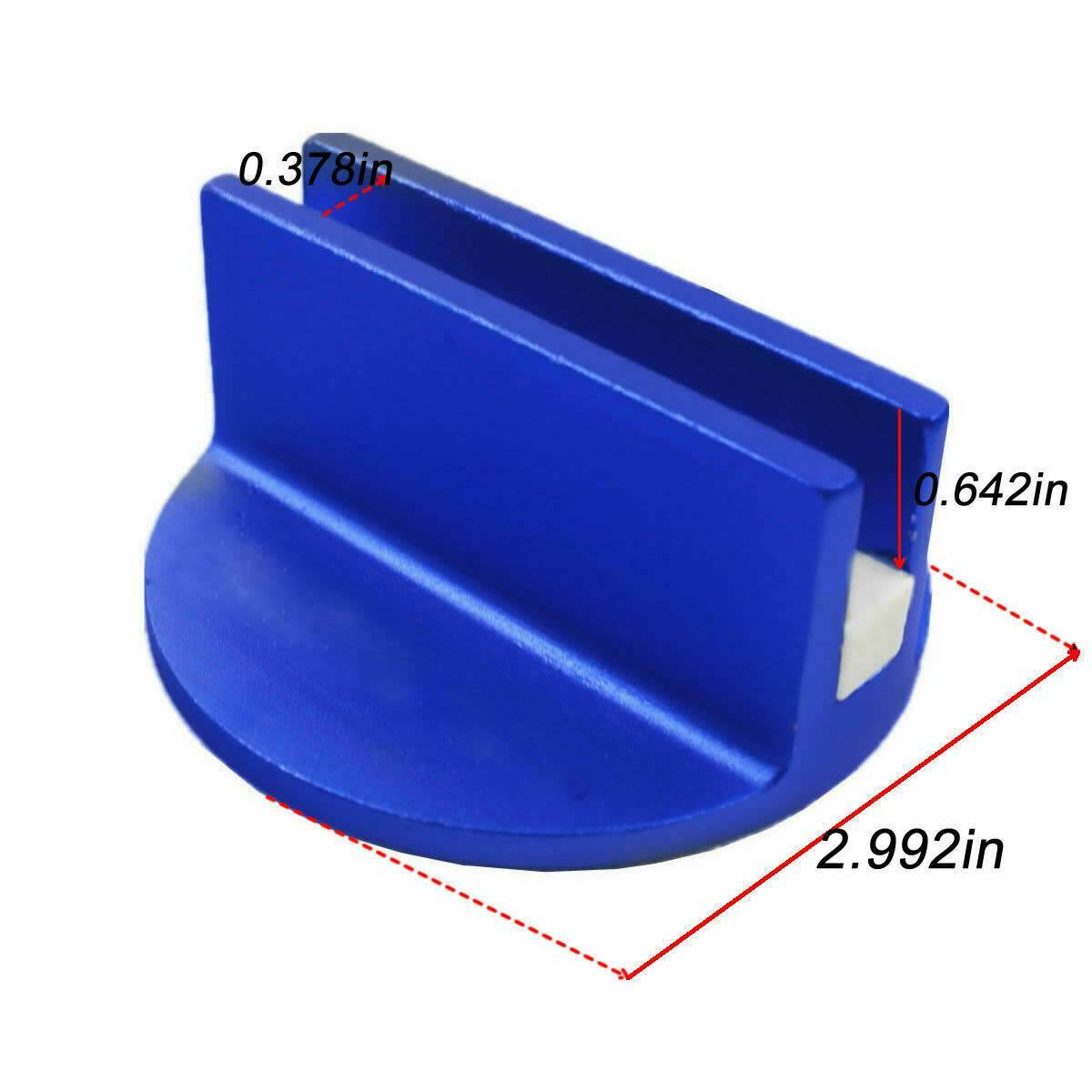 2× Blue Aluminum Slotted Magnetic Jack Pad Pinch Weld Frame Rail Adapter
