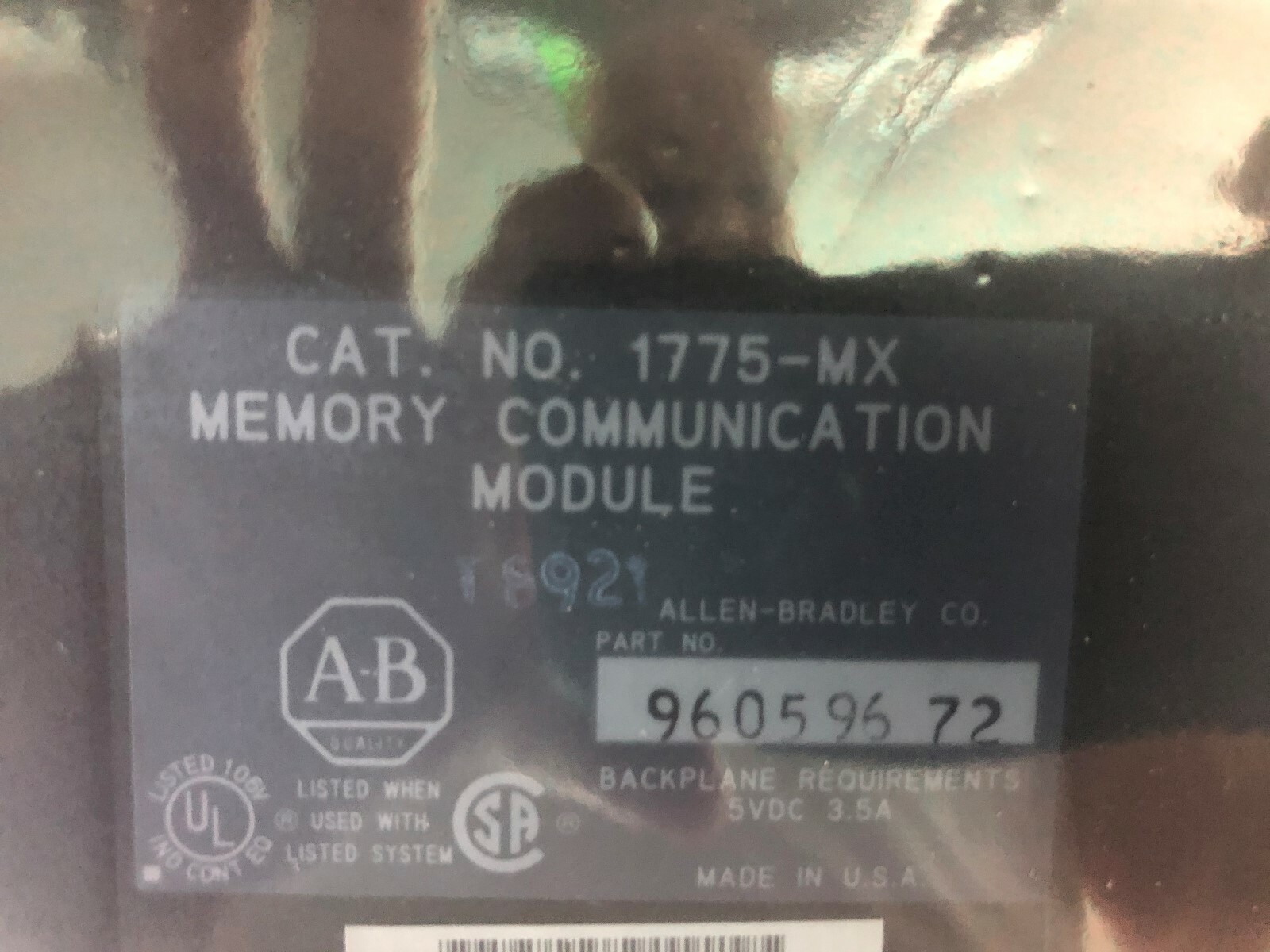 1775-MX ALLEN BRADLEY MEMORY COMMUNICATION MODULE