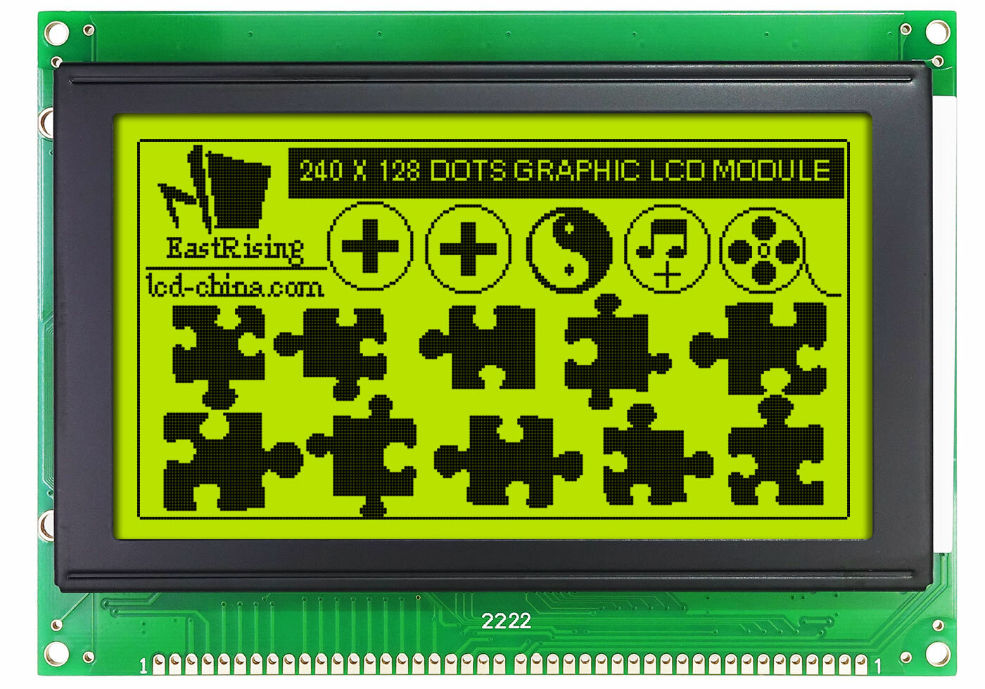 Low-Cost 240128 240x128 Graphic LCD Module Display Yellow Black Color