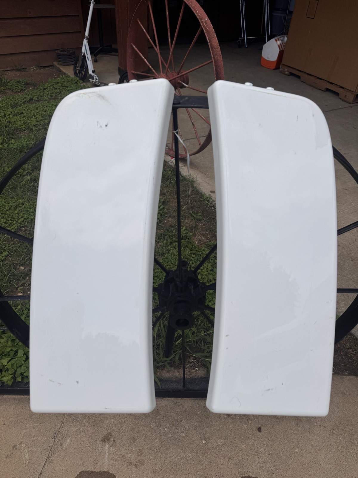 389 peterbilt cowls white pair