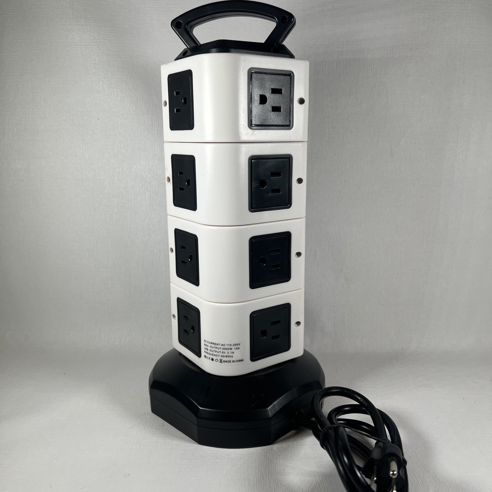4 Layer Multi Plug Socket Charging Station - 14AC Outlets 4 USB Ports
