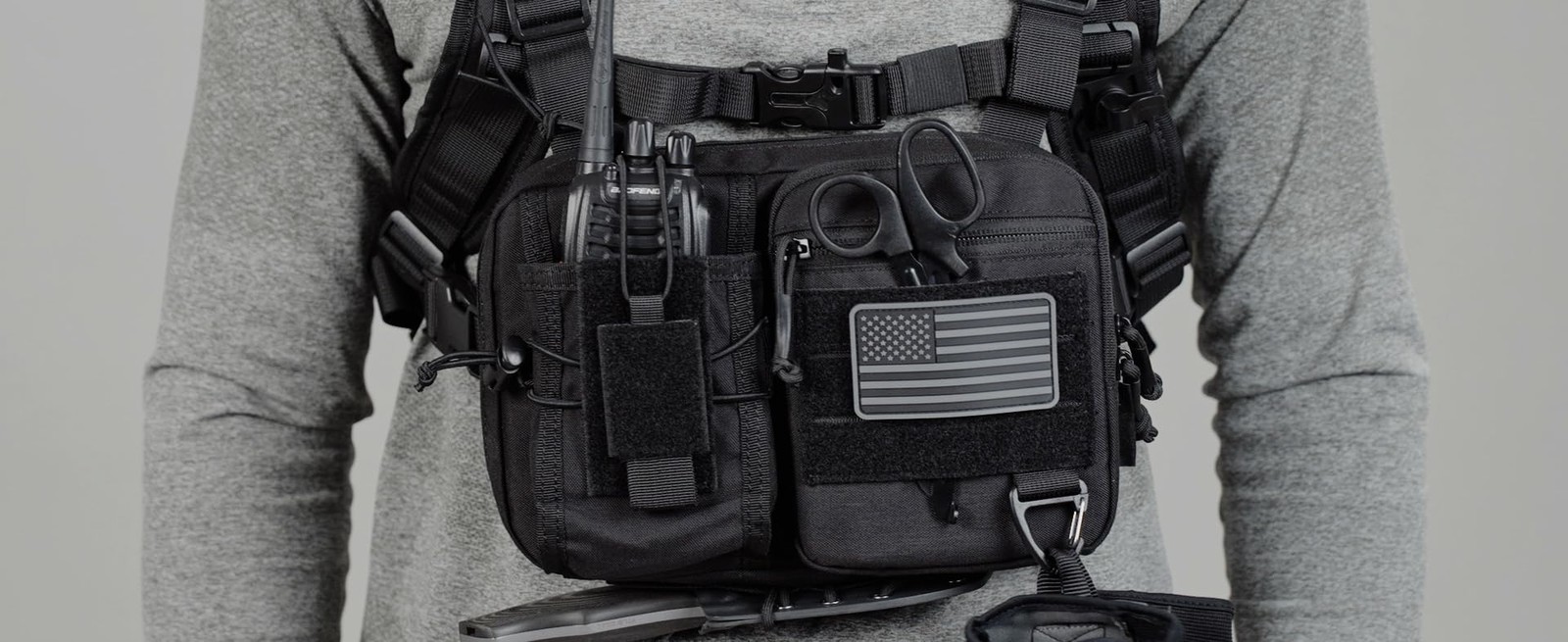 2-in-1 Tactical Chest Pack & Hydration Backpack with 2.5L Water Bladder, Modu...